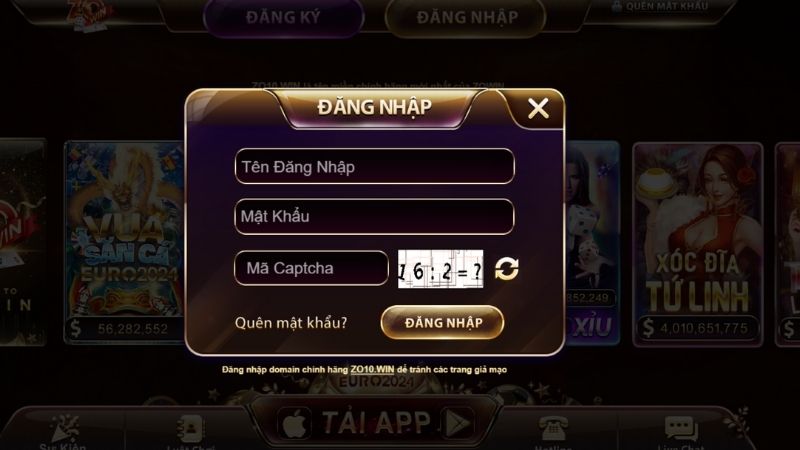 Đăng nhập cổng game chính thức